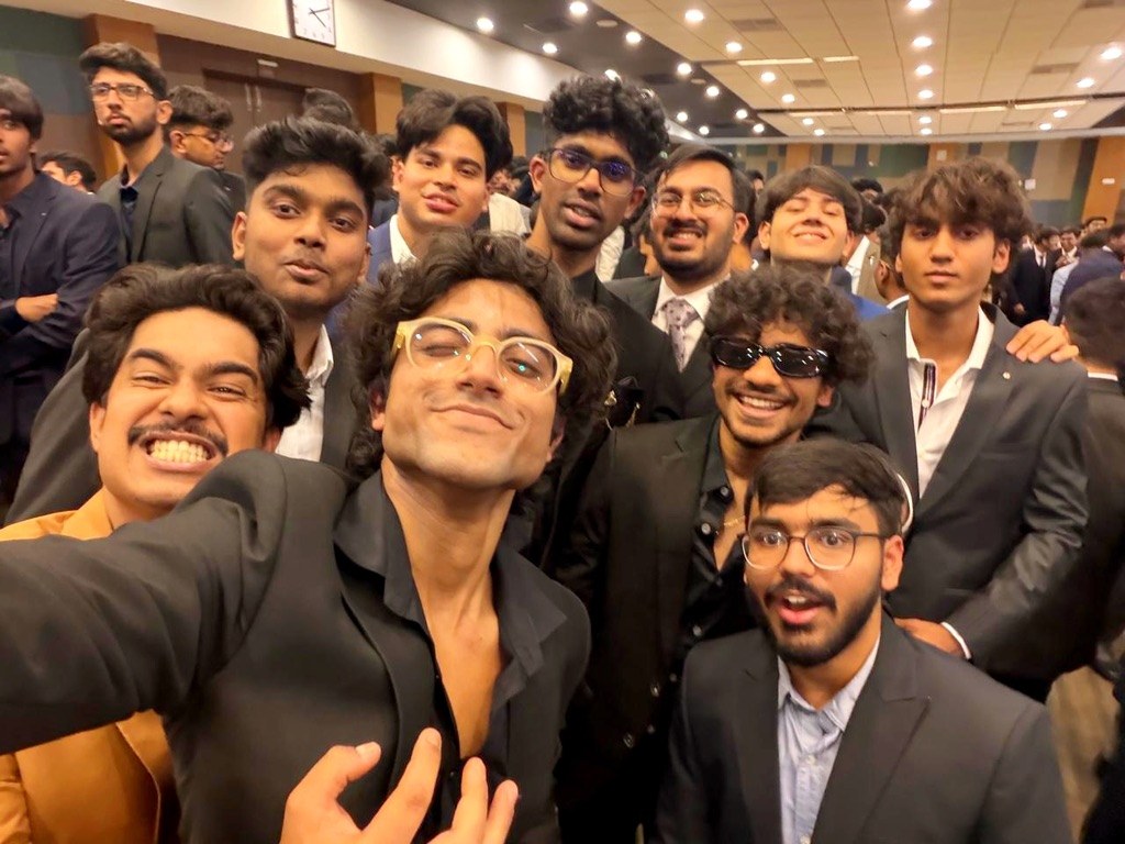 Kavish with friends at the VIT farewell